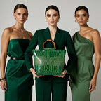 Women's Faux Leather Crocodile Pattern Emerald Green Tote Bag