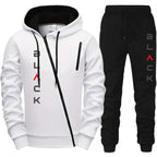 Men's Letter Print Zip Hoodie and Jogger Pants Set