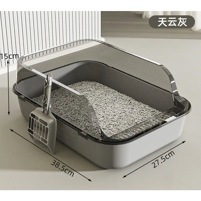 Semi Enclosed Anti Tracking Cat Litter Box for Cats