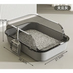 Semi Enclosed Anti Tracking Cat Litter Box for Cats
