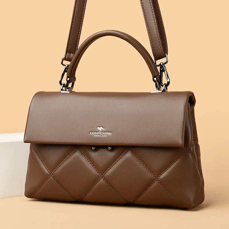 Women's Luxury Soft Leather Crossbody Shoulder Handbag