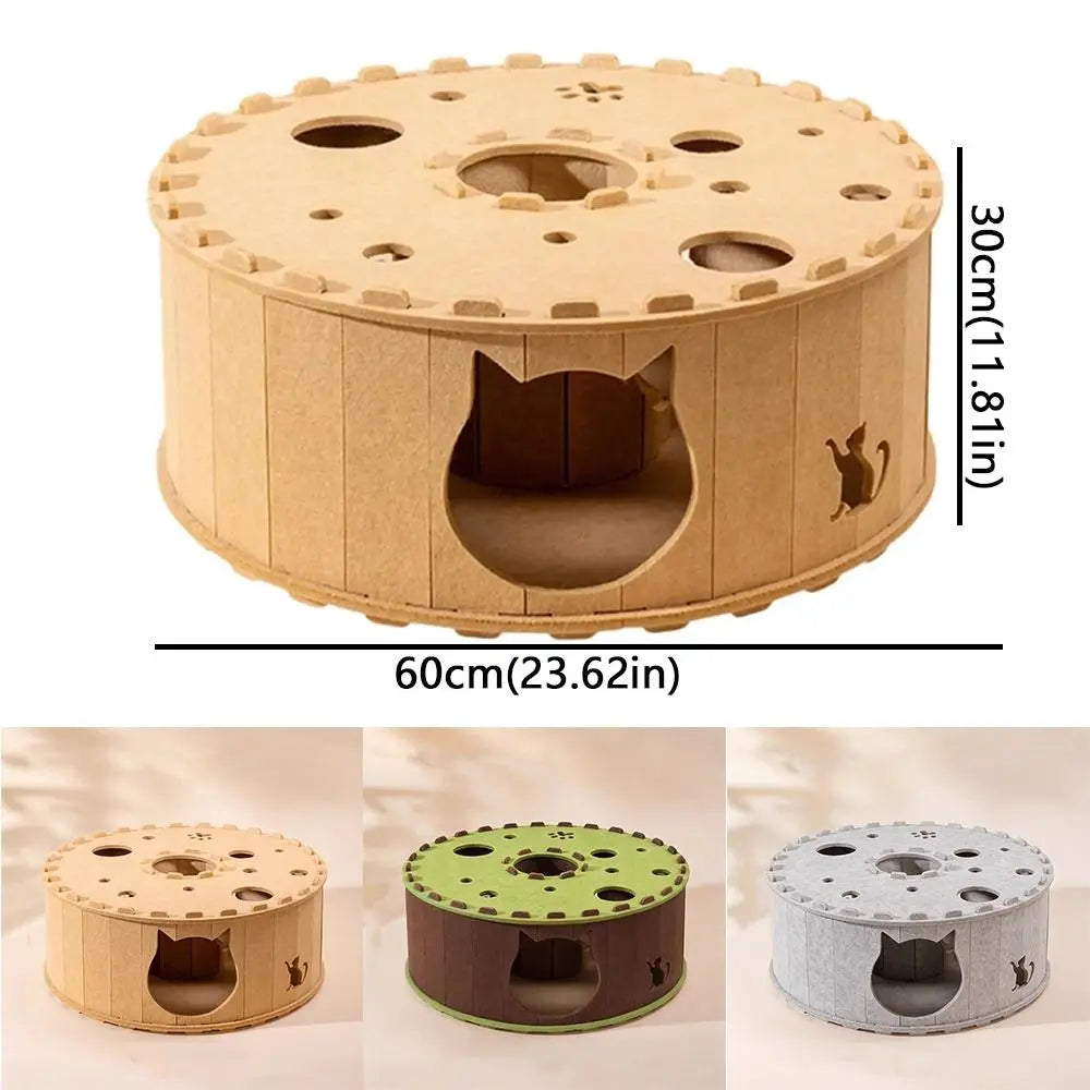 Multi-Hole Felt Cat Tunnel House Scratching Board
