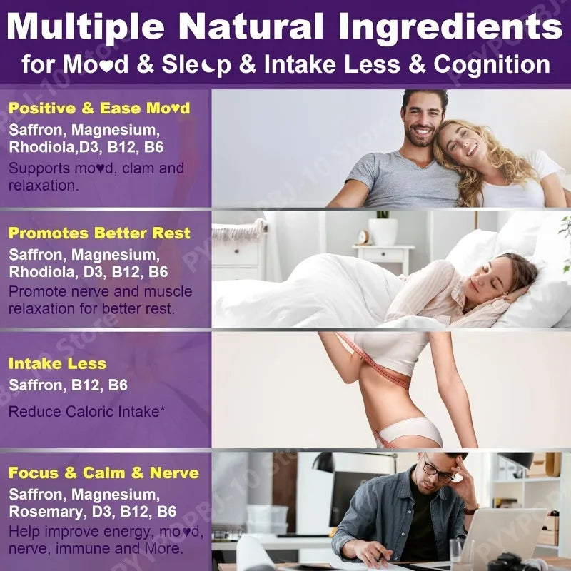 Saffron Mood and Sleep Support Dietary Supplement Gummies