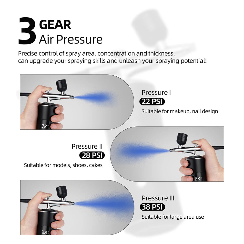 Rechargeable Wireless Airbrush Kit with Compressor Spray Gun