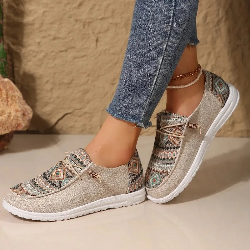 Women's Lightweight Canvas Lace-Up Sneakers