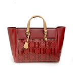 Women's Embossed Letter Shopper Shoulder Tote Bag