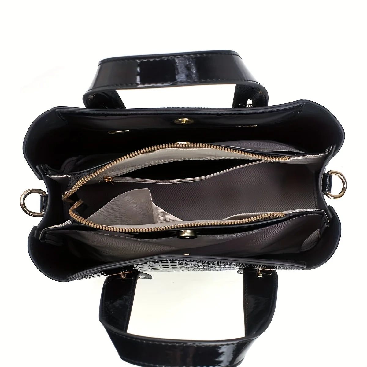 Women's Crocodile Pattern PU Leather Shoulder Tote Bag