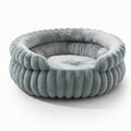 Plush Round Striped Pet Nest Bed for Cats Dogs