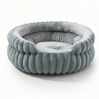 Plush Round Striped Pet Nest Bed for Cats Dogs