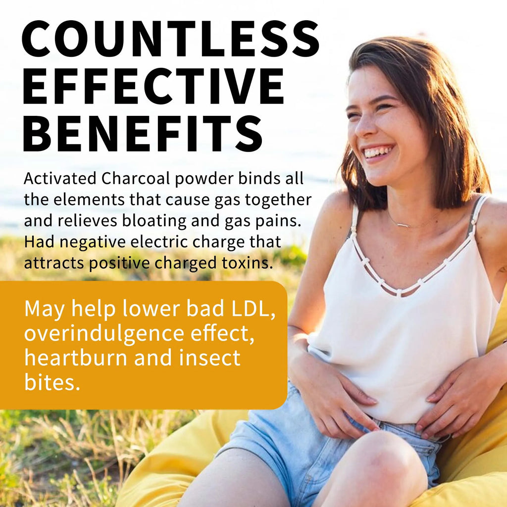 Activated Charcoal Capsules Digestive Bloating Relief