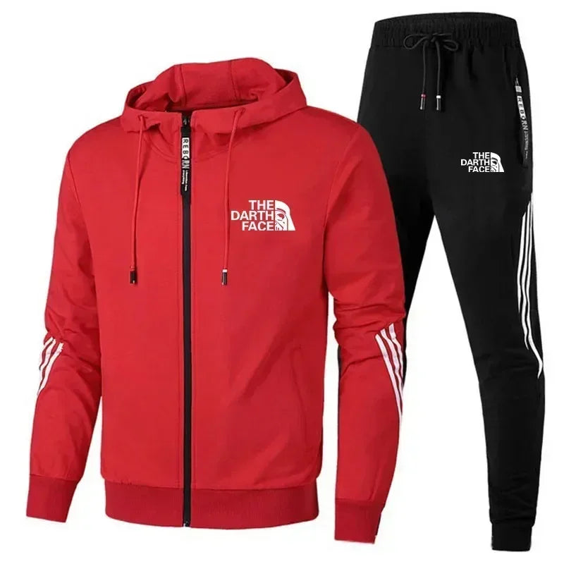 Men's Printed Hooded Two Piece Sweatshirt Set