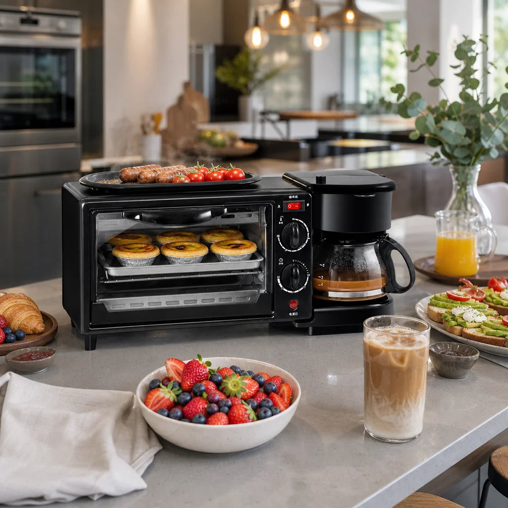 Multifunctional 3-in-1 Stainless Steel Breakfast Machine