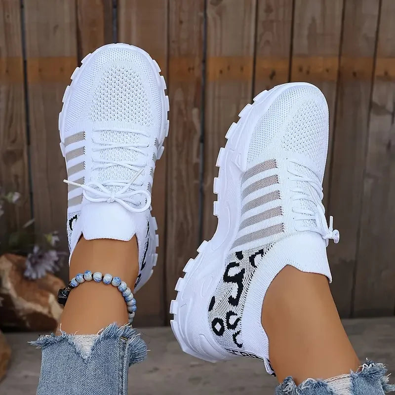 Women's Leopard Print Slip-On Canvas Sneakers