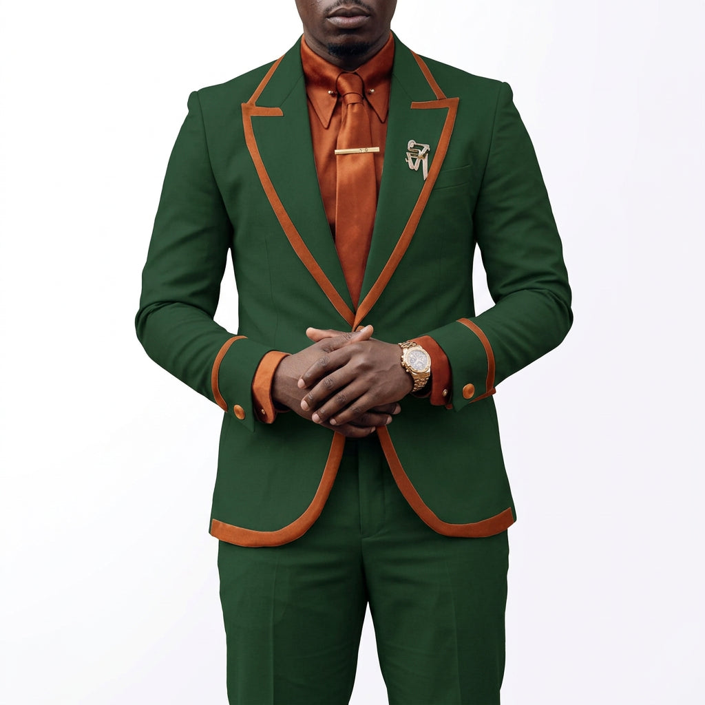 Men's Elegant Slim Fit 2-Piece Suit Set