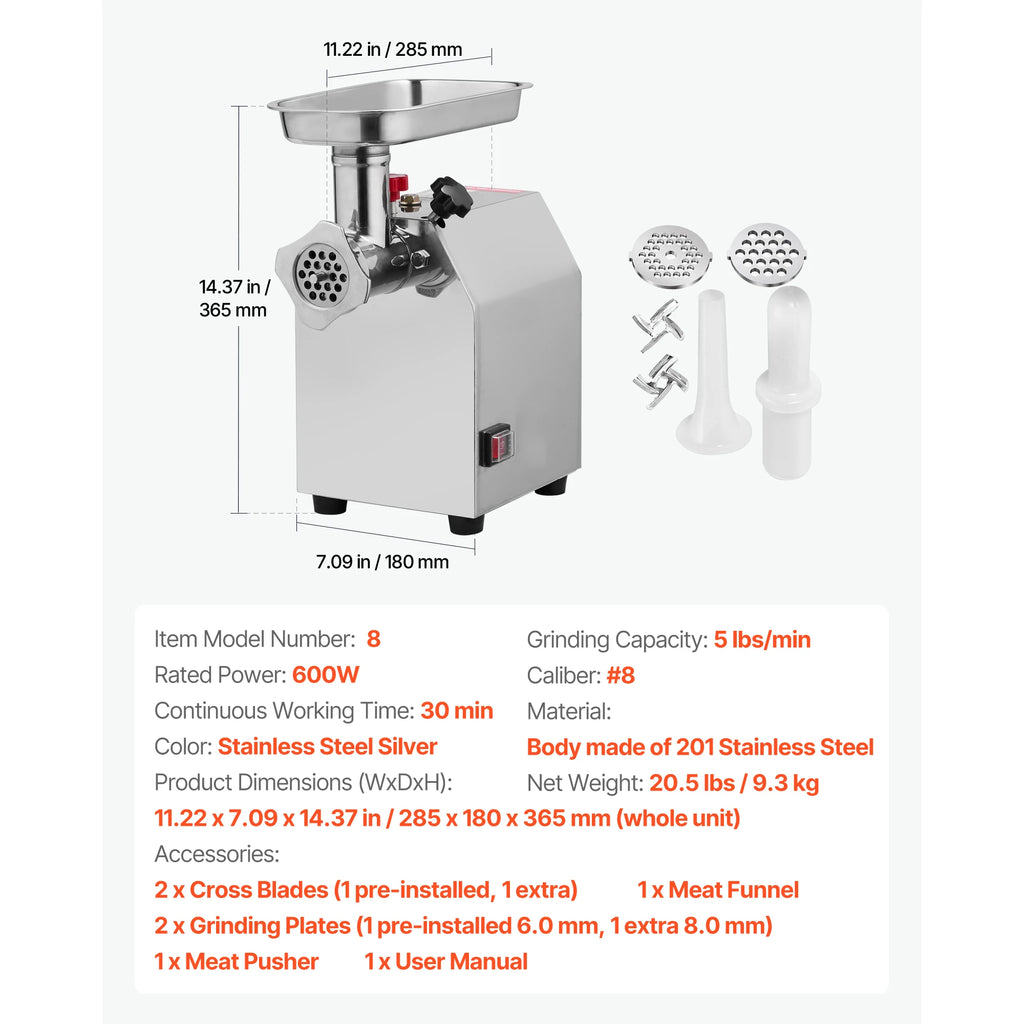 Commercial Electric Meat Grinder and Sausage Stuffer