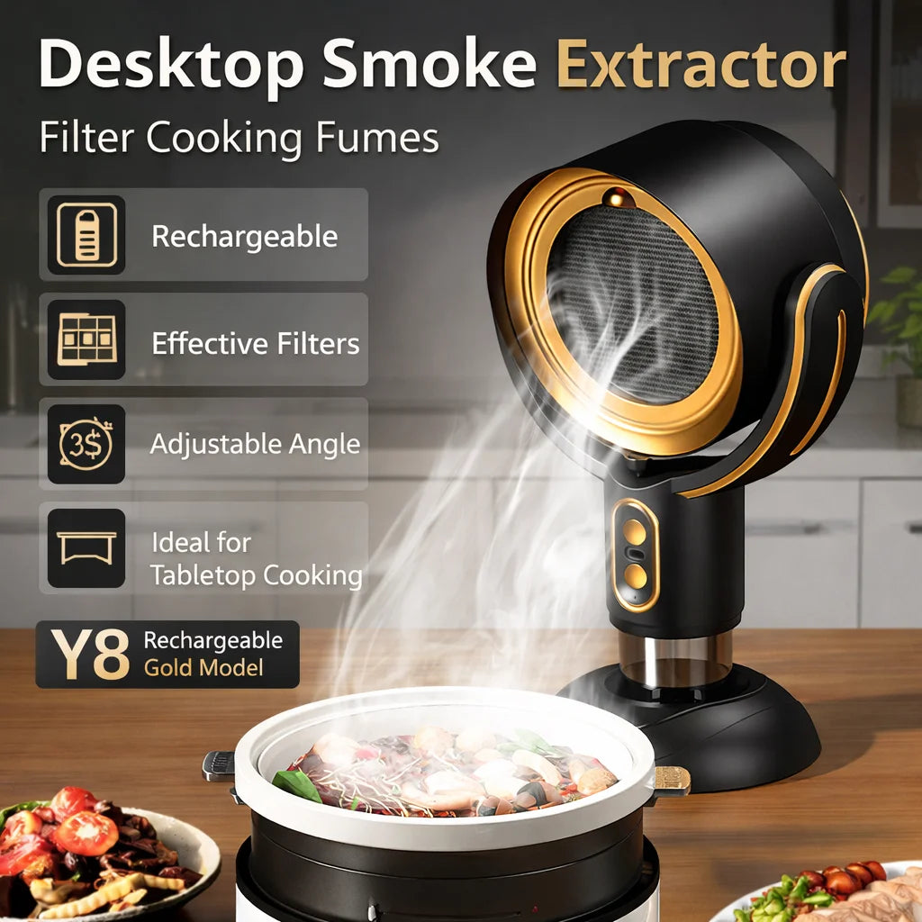 Portable Rechargeable Desktop Range Hood for Indoor BBQ and Hot Pot