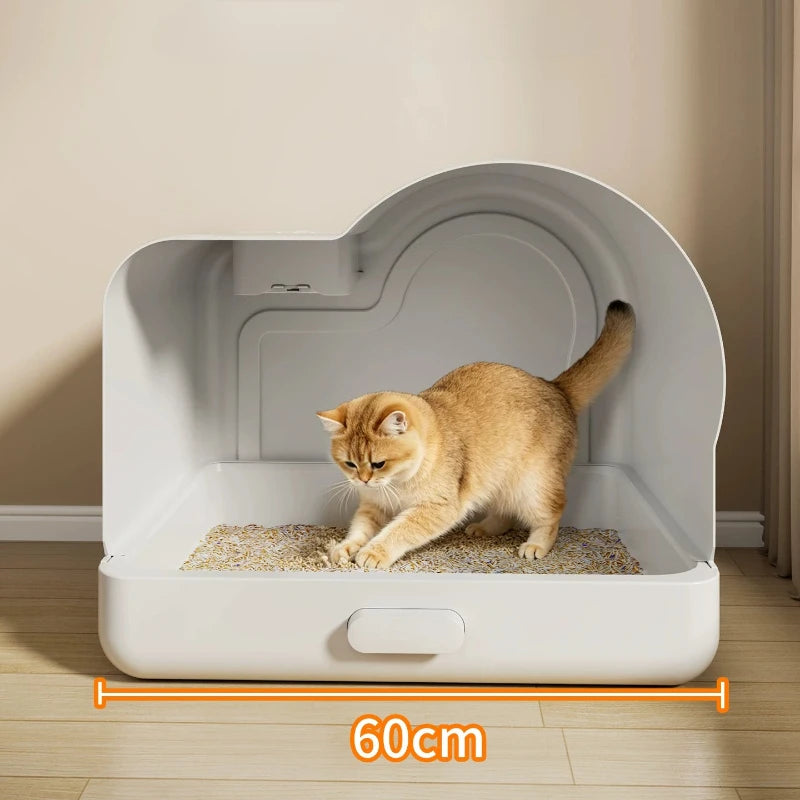 Ventilated Enclosed Cat Litter Box for Cats