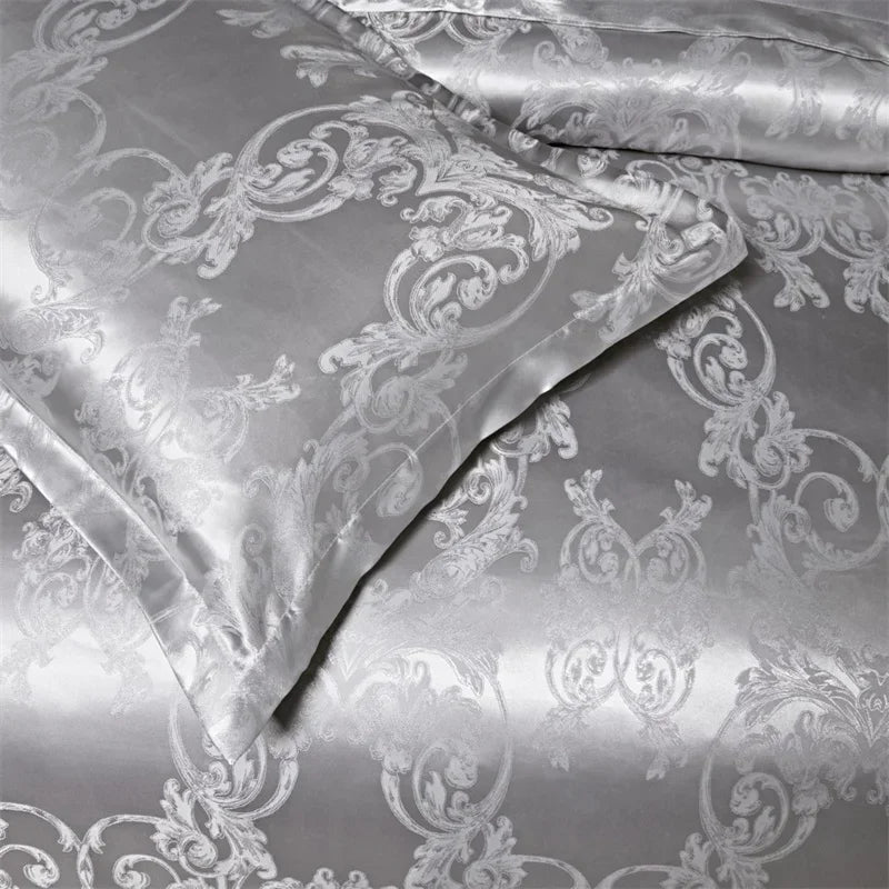 Silver Print Duvet Cover Set with Pillowcases