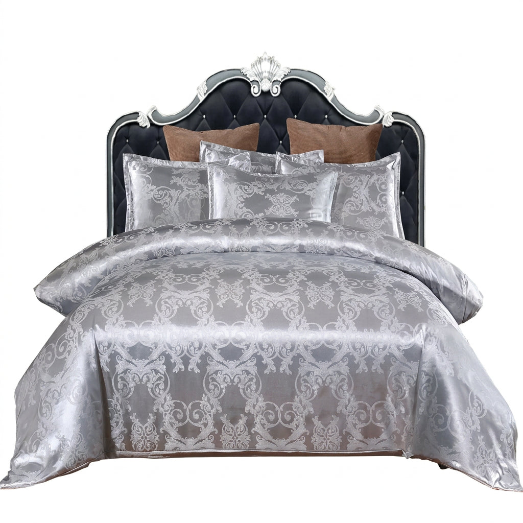 Silver Print Duvet Cover Set with Pillowcases
