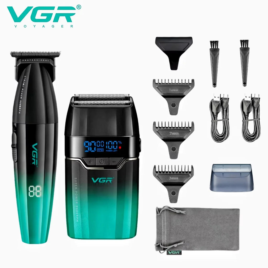 Men Professional Cordless Hair Clipper Rechargeable Trimmer Set