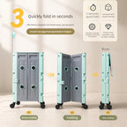 Double-layer Rolling Foldable Pet Carrier Trolley Bag for Cats Dogs
