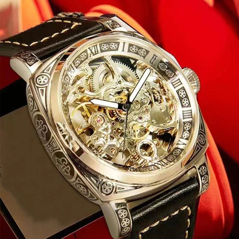 Men's Automatic Tourbillon Hollow Mechanical Watch