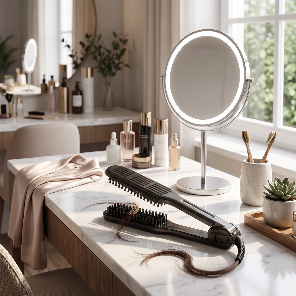 V-Shape Double-Sided Nylon Hair Straightening Brush
