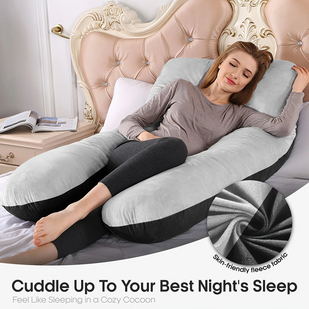 U-Shape Memory Foam Body Pillow for Neck and Back Support