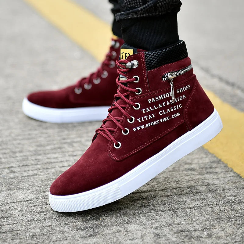 Men's High-Top Lace-Up Platform Sneakers