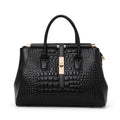 Women's Crocodile Pattern Cowhide Leather Handbag Tote Bag Q1479