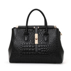 Women's Crocodile Pattern Cowhide Leather Handbag Tote Bag Q1479