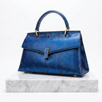 Women's Luxury Leather Snake Stitching Shoulder Handbag