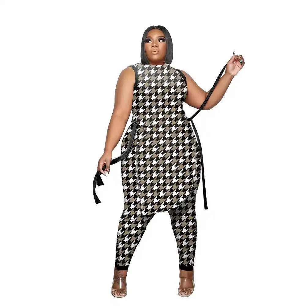 Women's Dashiki Sleeveless Top and Pants 2-Piece Set