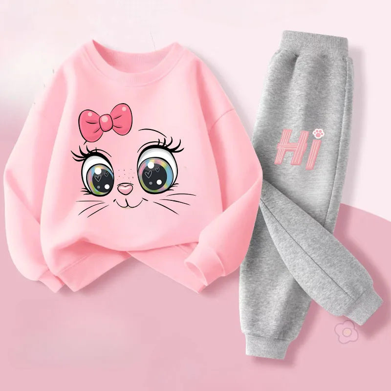 Girls' Long Sleeve Hoodie and Pants 2-Piece Set