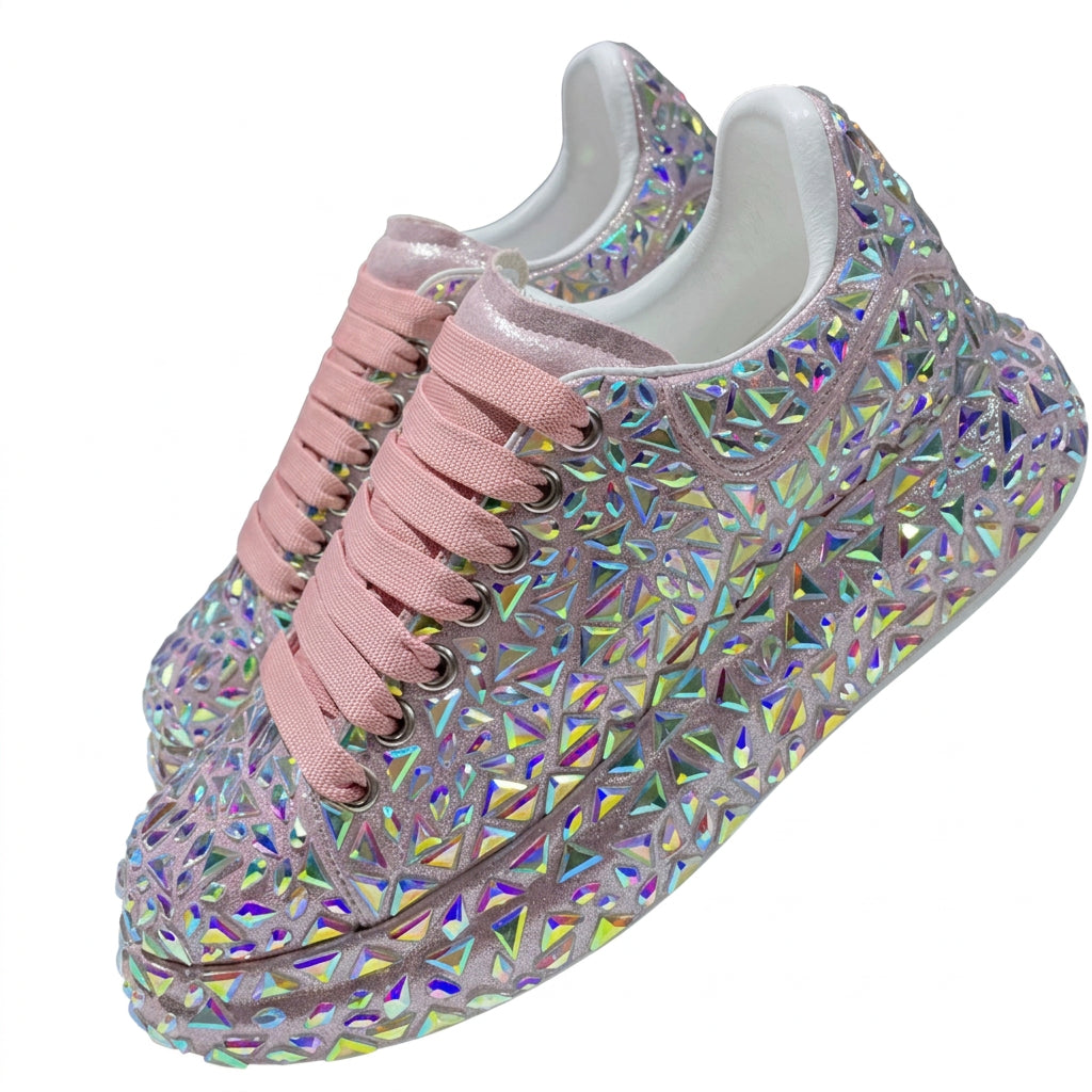 Women's Round Toe Platform Lace-Up Casual Sneakers