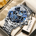 Men's Luminous Chronograph Stainless Steel Quartz Watch