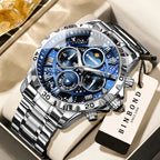 Men's Luminous Chronograph Stainless Steel Quartz Watch