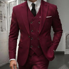 Men's Classic Slim Fit 3-Piece Suit Set