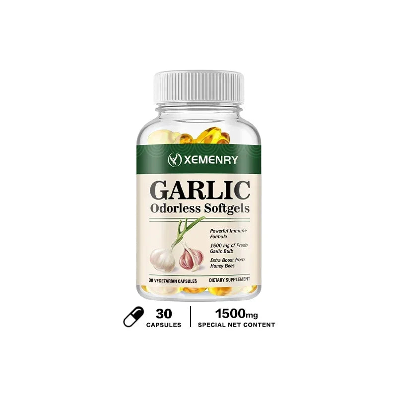 Odorless Garlic Heart and Cholesterol Support Capsules