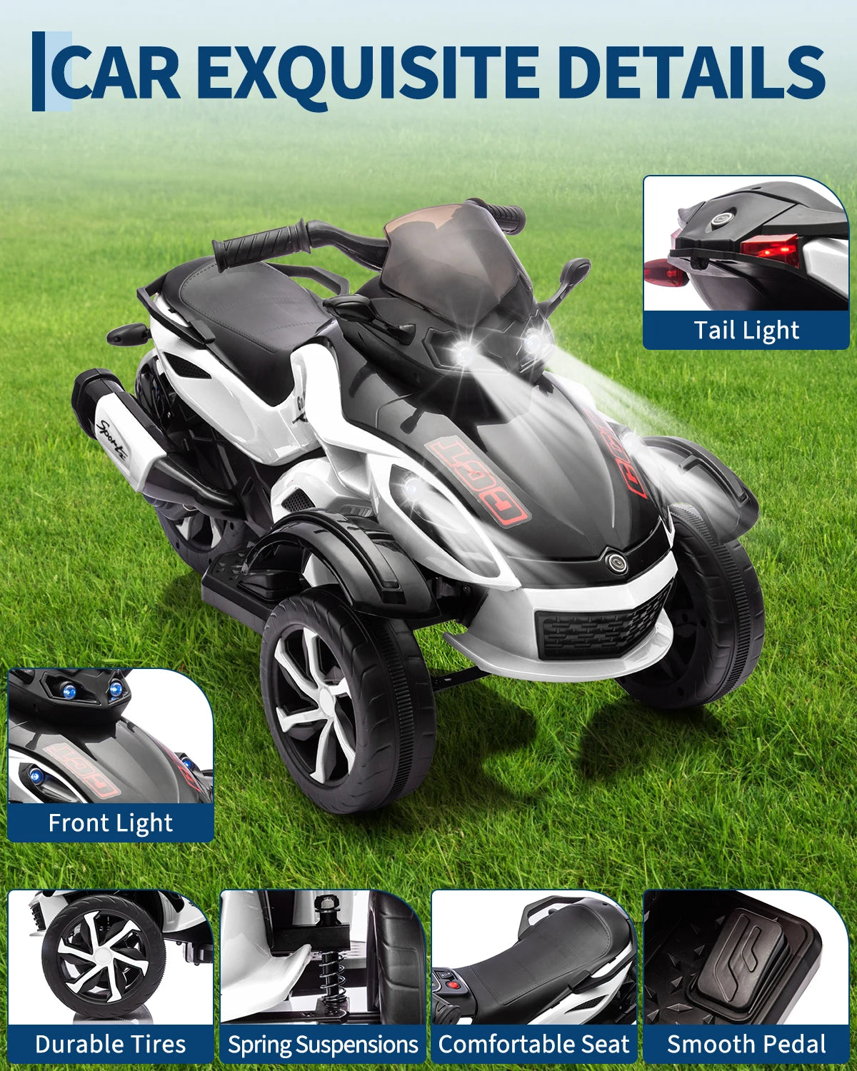 Kids 12V Electric 3-Wheel Ride-On ATV Toy