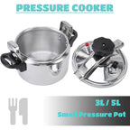 Aluminum Stovetop Pressure Cooker with Safety Lock for Gas Stove