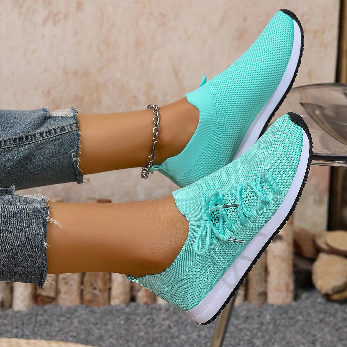 Women's Breathable Mesh Walking Flat Casual Sneakers 2026