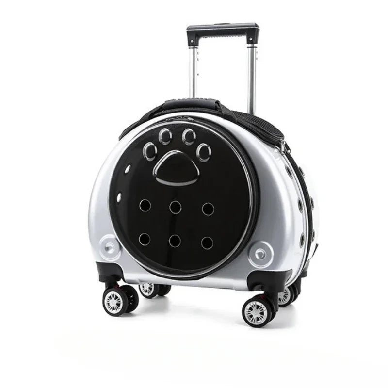 Portable Breathable Rolling Pet Carrier Backpack for Cats Dogs