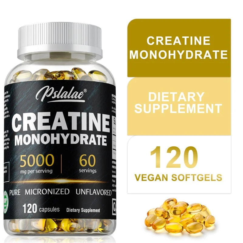 Creatine Monohydrate Muscle Strength Dietary Supplement Capsules