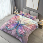 Butterfly Print Microfiber Duvet Cover Set