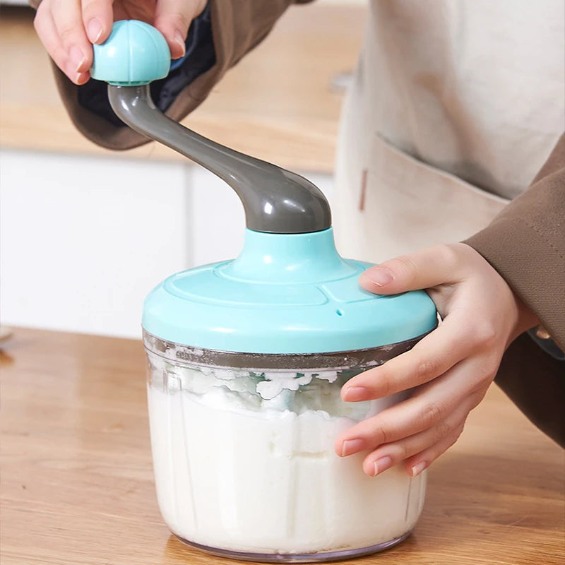 Manual Semi-Automatic Egg Beater with 6-Axis Whisk