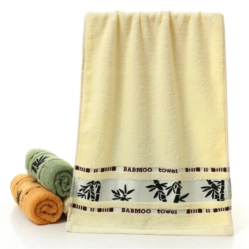 Bamboo Fiber Bath Towel Set Thick Absorbent Jacquard