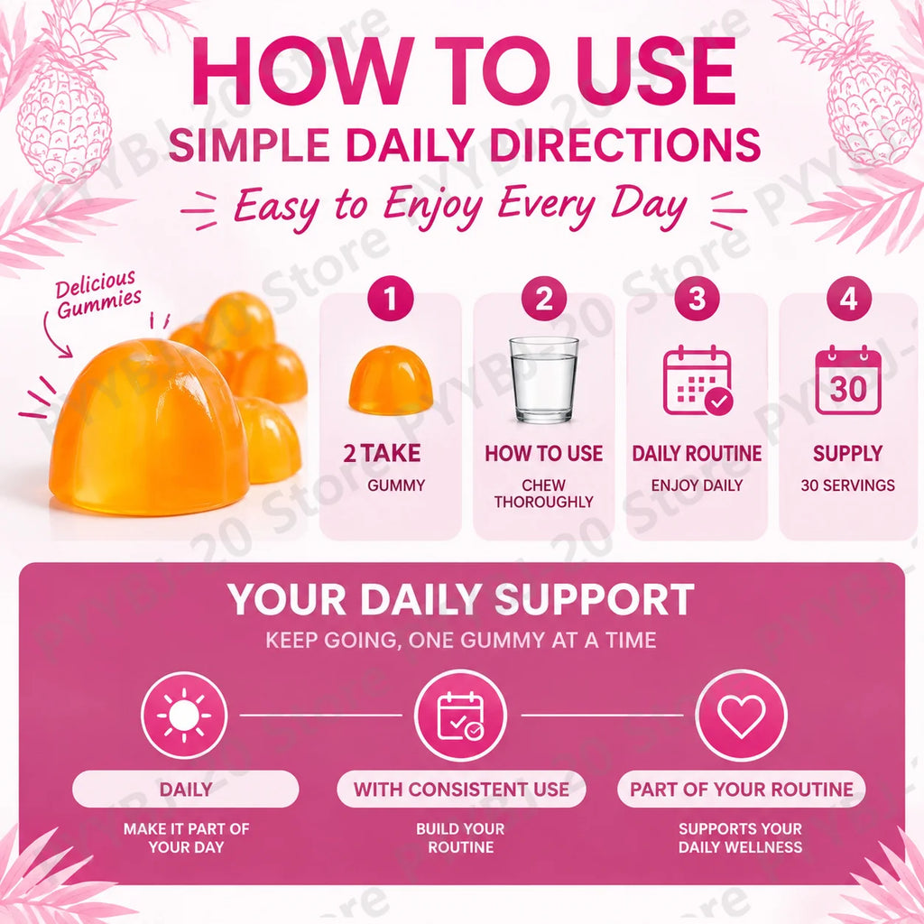 Vaginal Probiotic pH Balance Immune Support Dietary Supplement Gummies