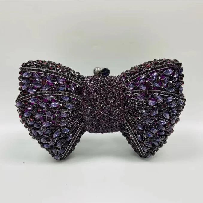 Women's Luxury Rhinestone Bow Wedding Evening Clutch Bag