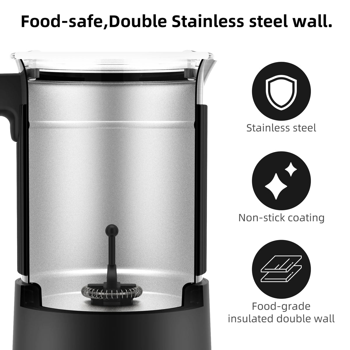 Automatic Electric 5-in-1 Milk Frother and Hot Chocolate Maker